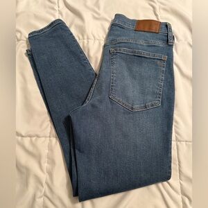 Madewell Womens 9” Skinny Mid-Rise Button Fly Blue Jeans Size 28P Petite Denim